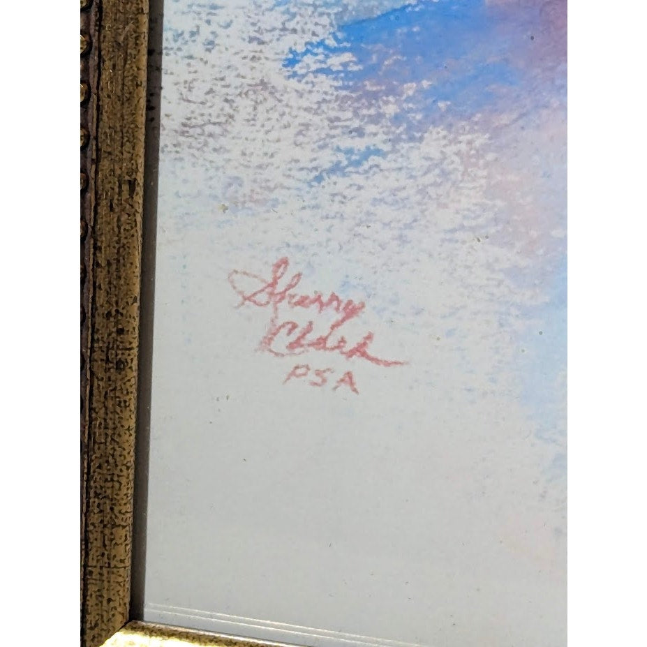 Vintage Sherry Clark PSA Original Pastel Portrait | Framed 10" x 12"
