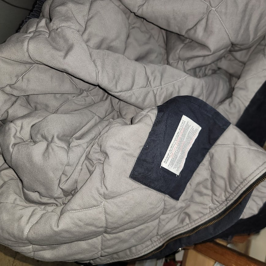 Bulwark FR Flame Resistant Bomber Jacket XL Navy Quilted Insulated Work Coat PPE