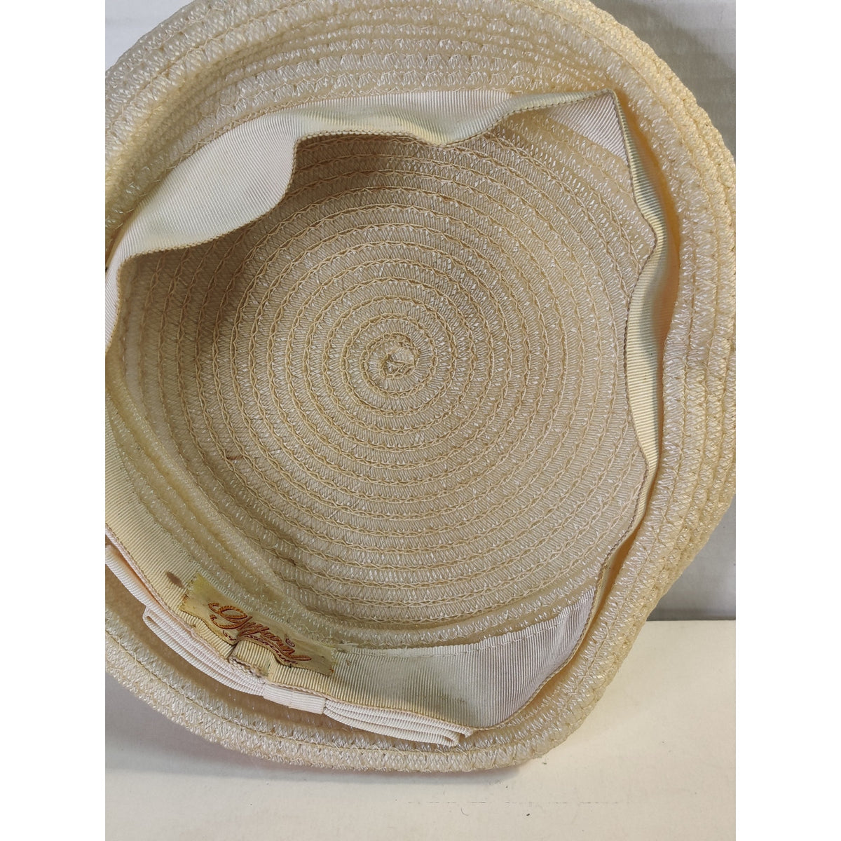 Vintage Cellulose Hat Gayarn by Slocum Cream Pillbox