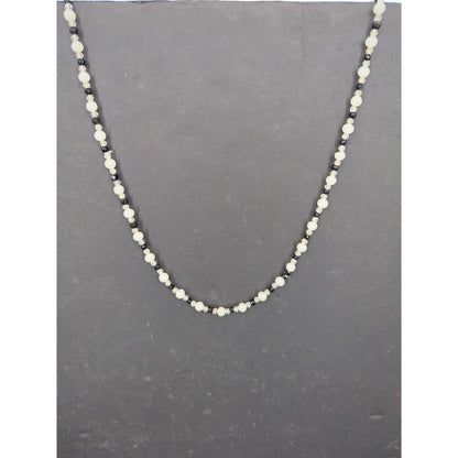Vintage Double Strand Faux Pearl & Bead Layered Necklace Mid-Century Elegance