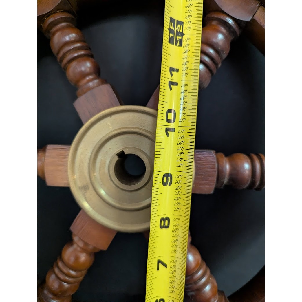 Vintage 20" wood and brass Ship Steering Wheel Fishing Boat Nautical Beach Deocr