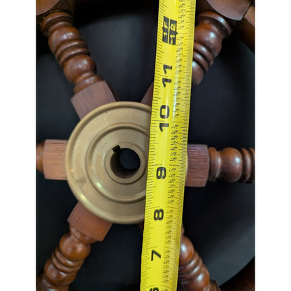 Vintage 20" wood and brass Ship Steering Wheel Fishing Boat Nautical Beach Deocr