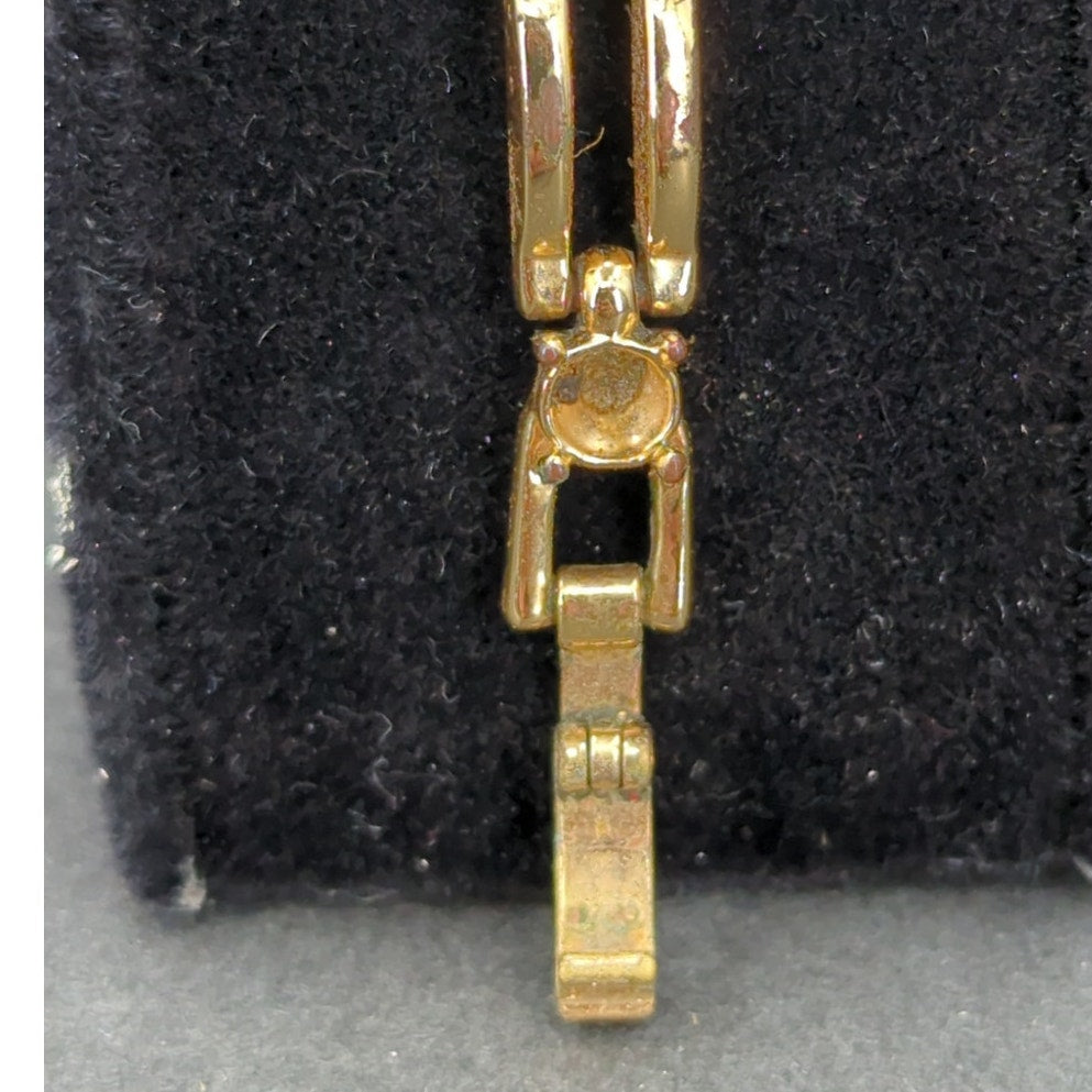Vintage Fashion 8" BRACELET missing one crystal goldtone and crystals oblong