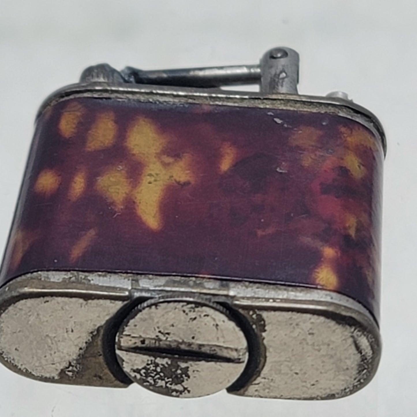Vintage Thorens Style Lift Arm Pocket Lighter Antique Tortoiseshell Art Deco