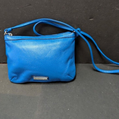 Calvin Klein Leather Crossbody Handbag Satchel Purse Blue Travel Cruise
