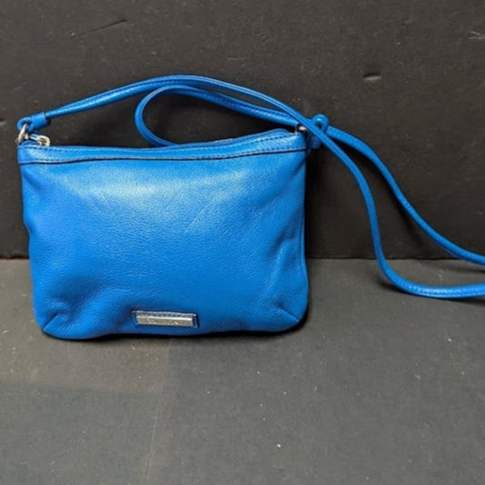 Calvin Klein Leather Crossbody Handbag Satchel Purse Blue Travel Cruise