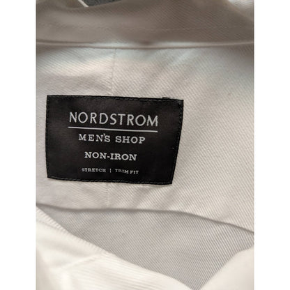 Nordstrom button up white Non Iron Trim Fit 16.5" 34-35 Long sleeve Dress Shirt