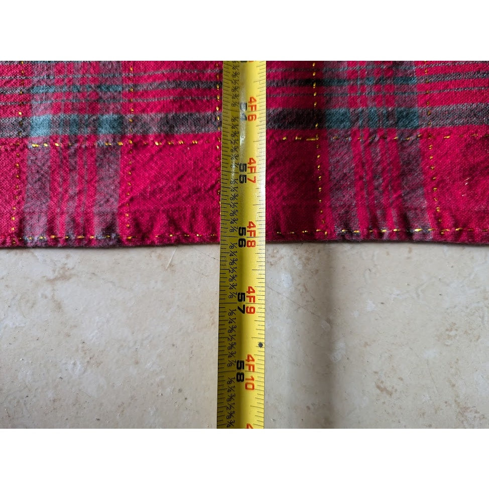 Vintage Holiday Rectangular tablecloth Red Green Gold striped 56" x 73"