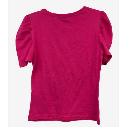 pink Derek Heart BEETROOT SMALL casual Knit Top NEW Short Sleeve Puff Shoulder