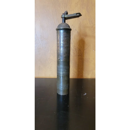 Vintage Brass Coffee Grinder Mill Made in Greece Hand Crank Pepper Spice Etched