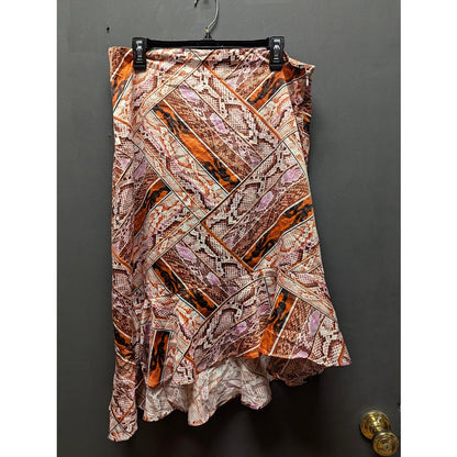 Thalia Sodi Women,s Asymmetrical Flounce Hem Skirt Faux patchwork Snakeskin