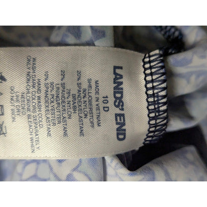 Lands' End Blue Size 10 D Tankini Swimsuit Dress Top Only Adjustable Straps