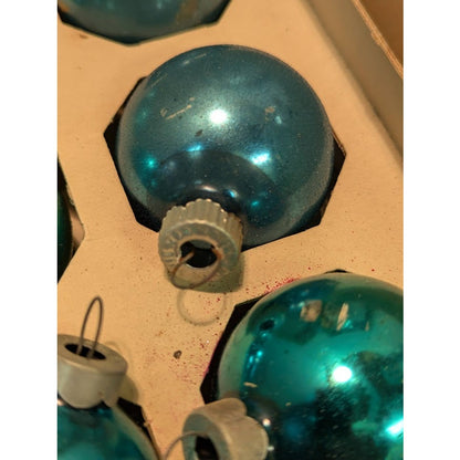 2 boxes (24pcs) Hand Blown Christmas glass ornaments Shiny Brite Multicolor 2"