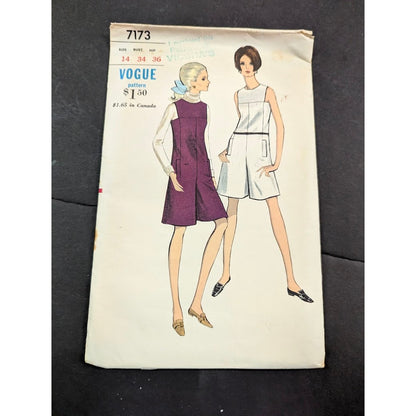 Vintage Pattern Sewing Crafts Hobby Vogue 7173 Size 14