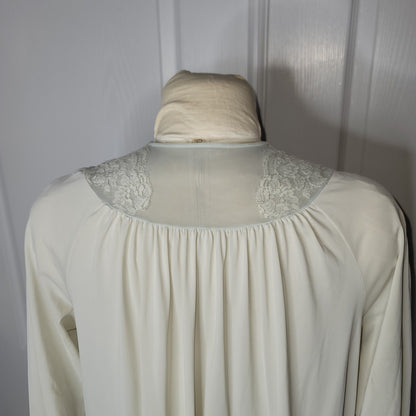 Vintage shadow line robe houseboat light blue lace maxi Small nylon full length
