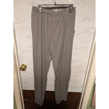 tahari Size Medium (32-34) Gray Tie Waist Pajama bottoms PJs wide leg Pockets