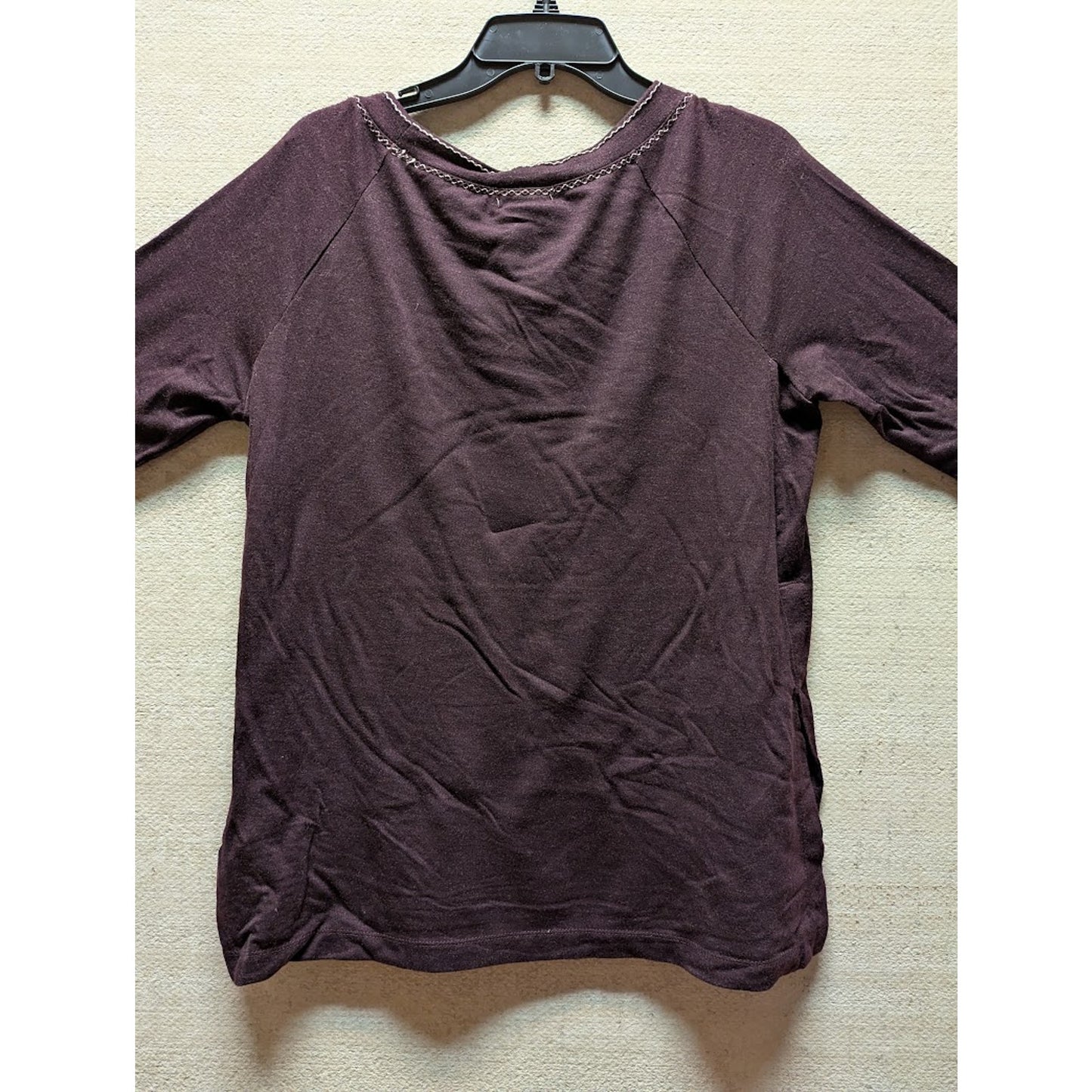 MAX STUDIO Raglan Sleeve High/low Pullover Wine Size MEDIUM Pockets NEW OVERSIZE
