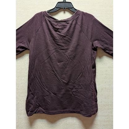 MAX STUDIO Raglan Sleeve High/low Pullover Wine Size MEDIUM Pockets NEW OVERSIZE