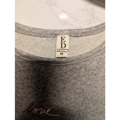 NEW ED Ellen Degeneres graphic Tee LOVE heathered gray Tshirt  Size Medium Cozy