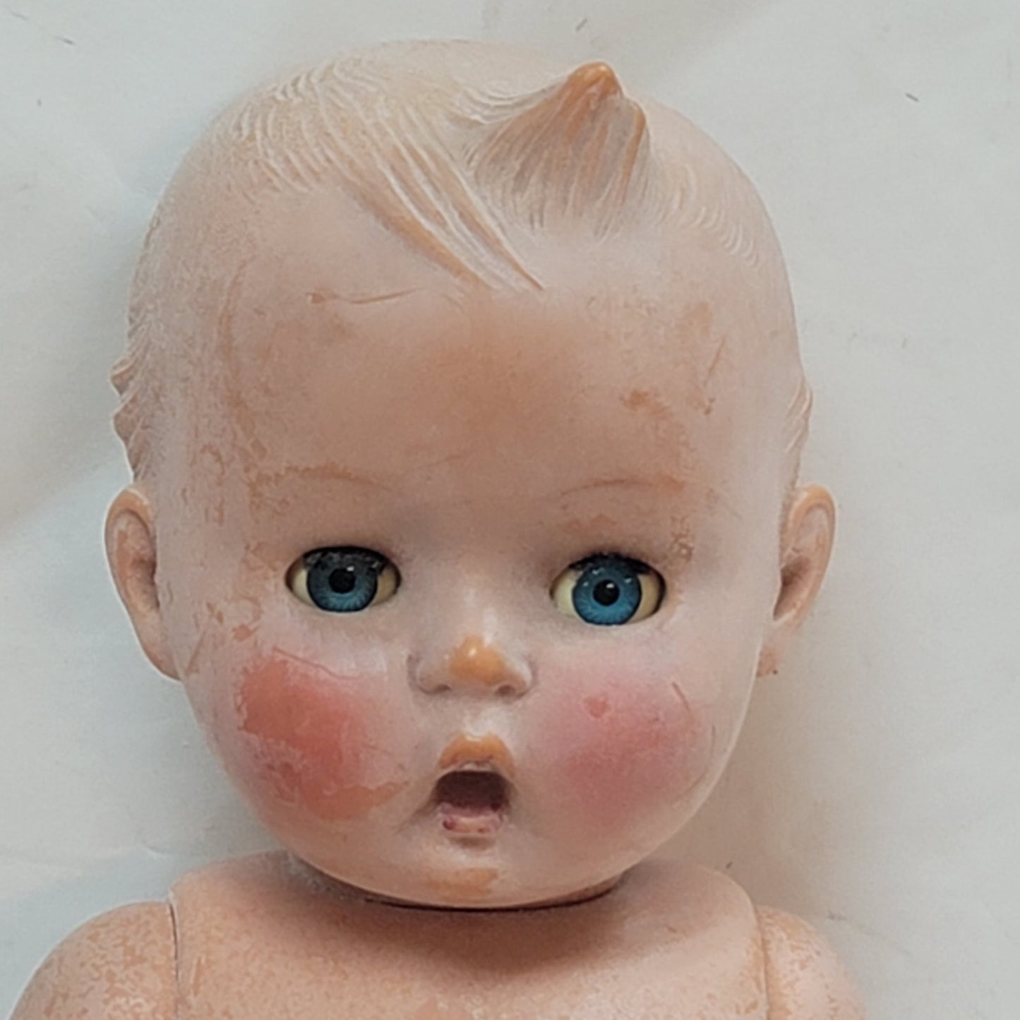 Vintage vinyl hummel doll 3pc clothing set bonnet jumper sweater Moving eyes