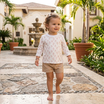 Toffy House Baby Girls Block Print Long Sleeve Top 12-18M
