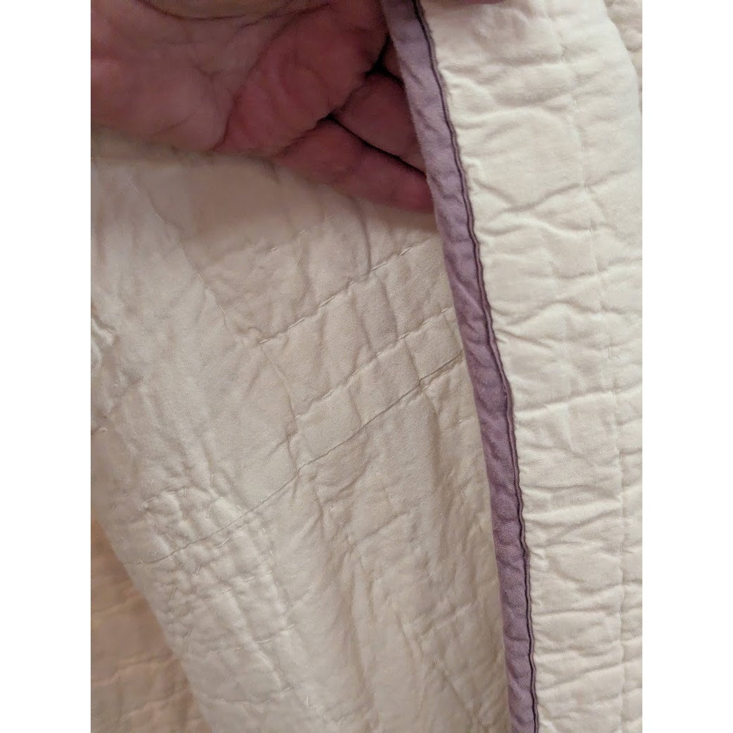 Queen Cotton Quilt 84” X 88” Purple & Green Floral Lightweight