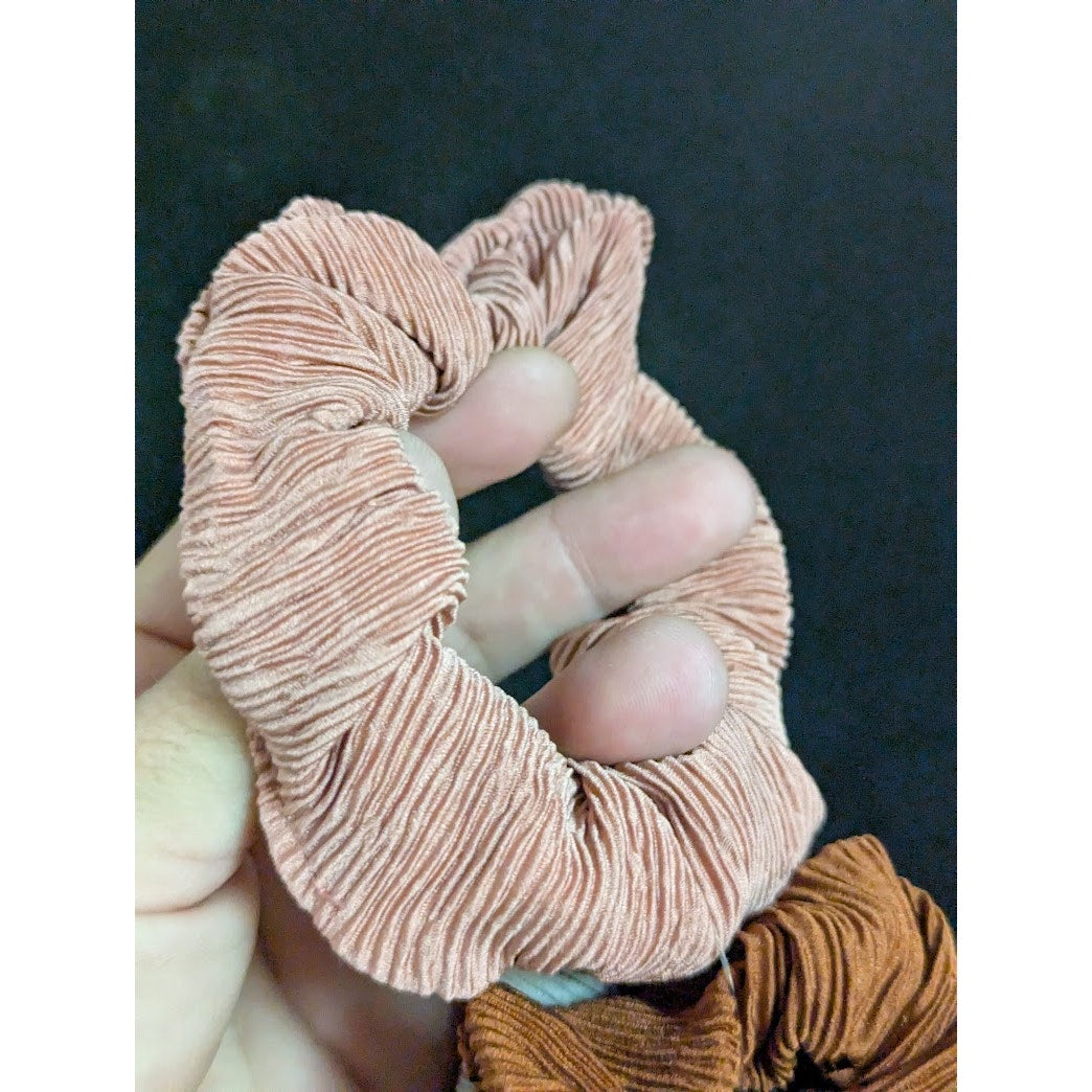 New set of 4 multicolor scrunchies hair ties bands rust black beige Nordstrom