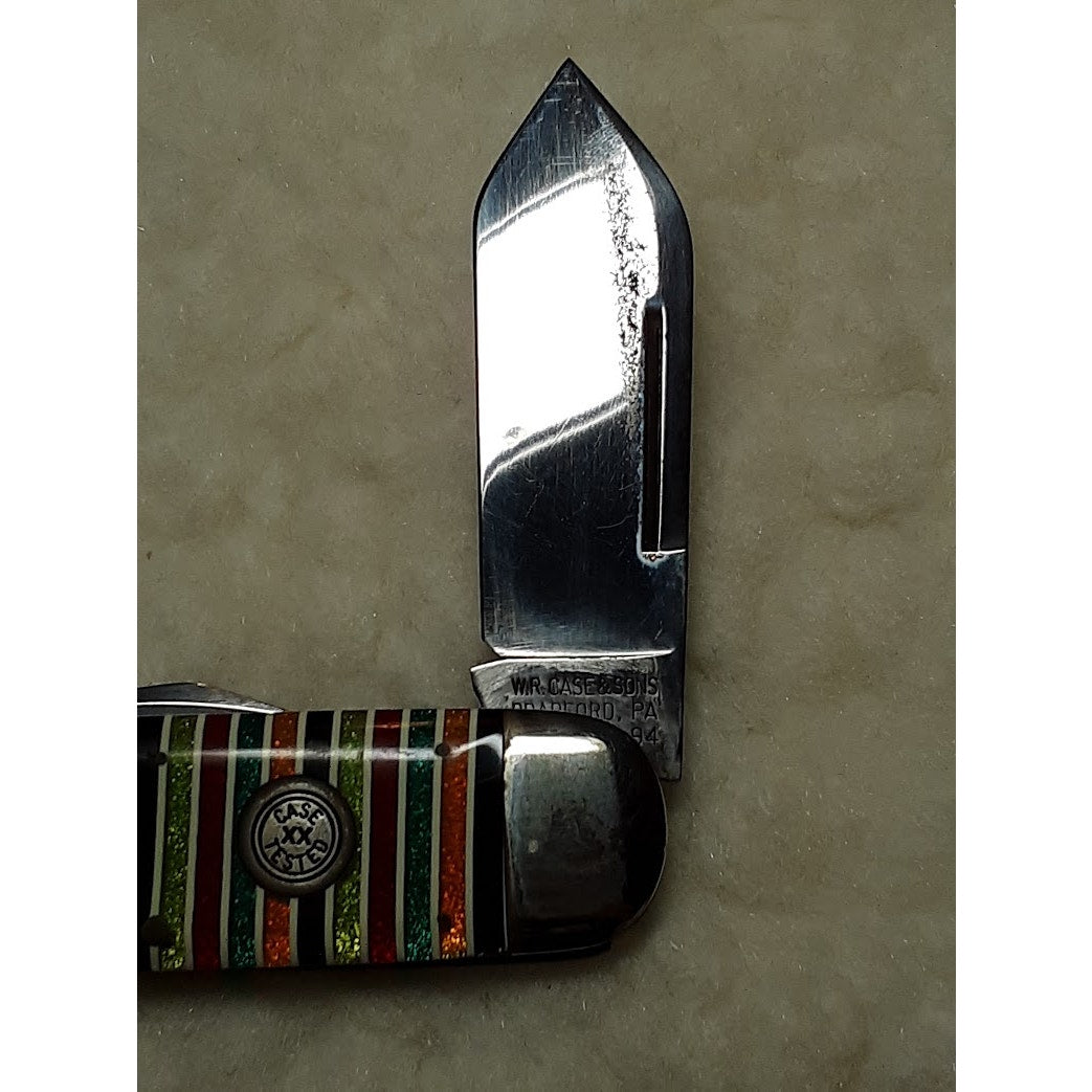 Case Classic XX 72050 Sunfish Elephant Toenail Knife Glitter Rainbow Stripe Fold