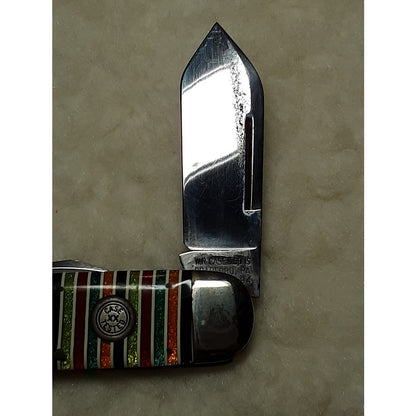 Case Classic XX 72050 Sunfish Elephant Toenail Knife Glitter Rainbow Stripe Fold