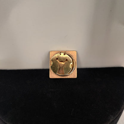 Vintage Gold Tone Pink Rhinestone Button Cover 80s Glam Western Jewelry
