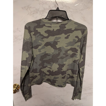 NEW Bp. green army camoflage thermal top shirt long sleeve crew neck size Large