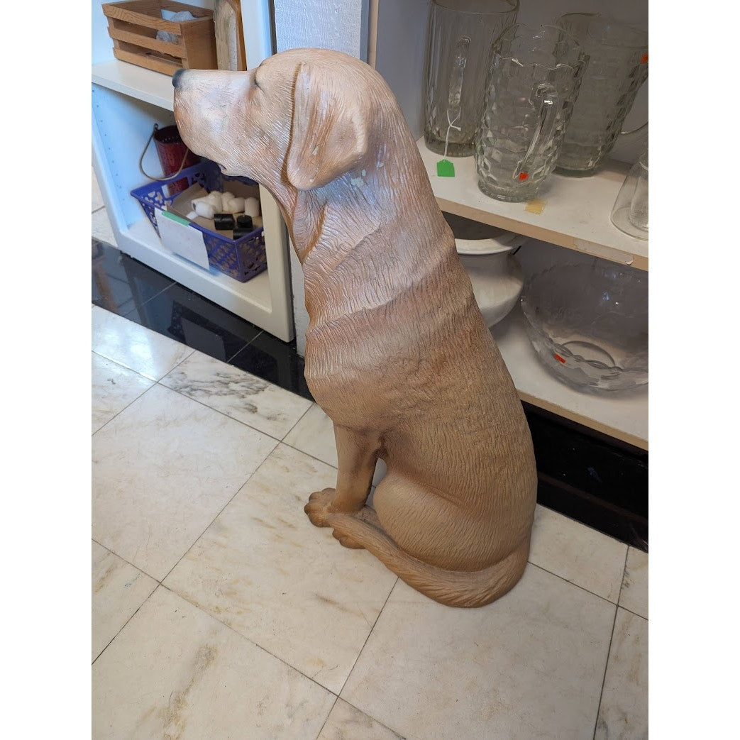 Secondhand Sandies: 26" tall Yellow labrador Sitting Dog polyresing statue retriever