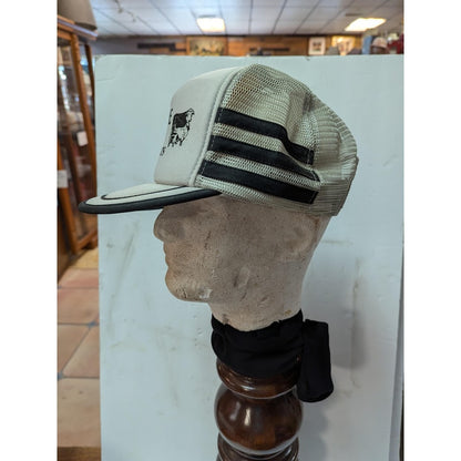 VINTAGE Otto Snap Back TRUCKER Hat Mesh Foam Cap Charlanne Farms Country Meats