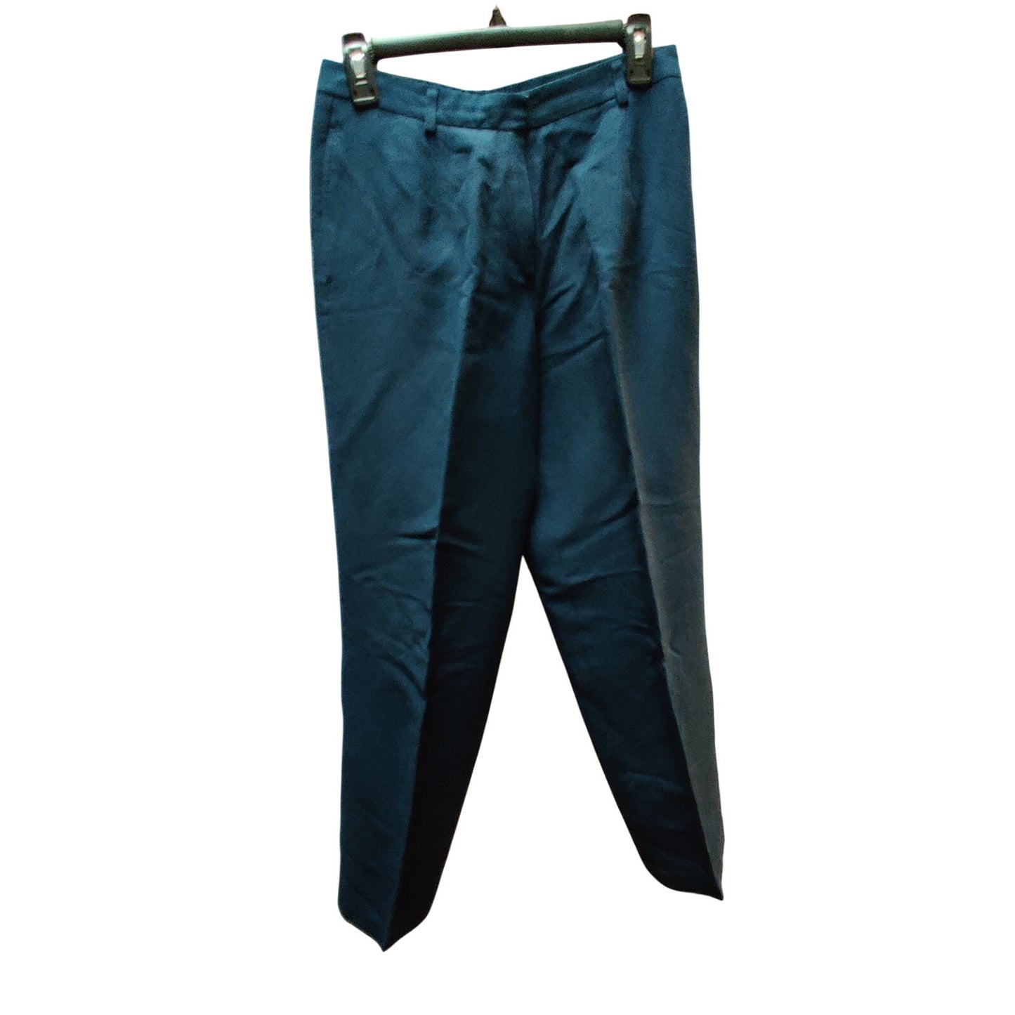 Vintage Navy Blue Linen Tapered Pants High Waist Pockets Size 4 Career Luxe