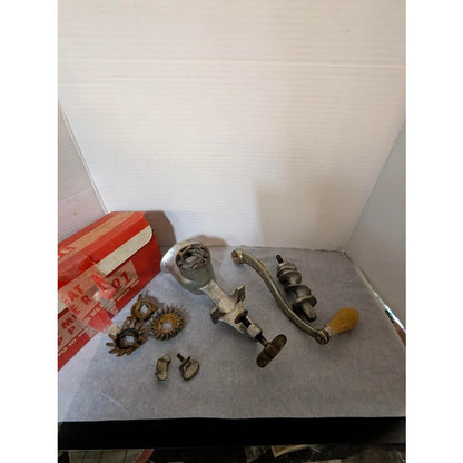 Vintage Universal Food and Meat Chopper No. 1 Original Box Countertop Grinder