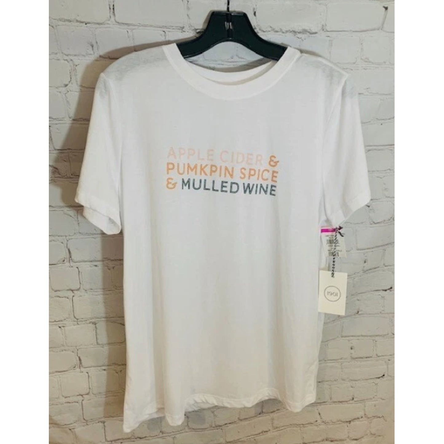 1901 Womens Graphic T-Shirt Apple Cider Pumpkin Spice Mulled Wine XL NEW WINTER