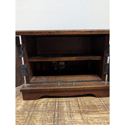 Vintage Wood Jewelry Box Shell Project Piece - Ornate Cabinet Style