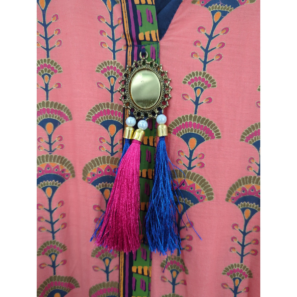 Vintage Pink Floral Embroidered Boho Maxi Dress Whimsigoth Large