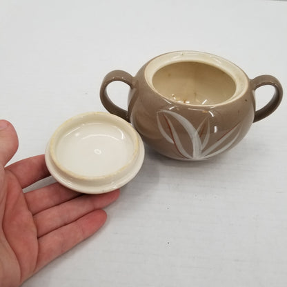 Winfield Desert Dawn Brown / Cream Handcrafted china MCM CREAMER & LIDDED SUGAR