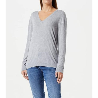 Relaxed V-Neck Sweater Treasure & Bond NEW Size 2XL Ribbed hem Soft Casual gray