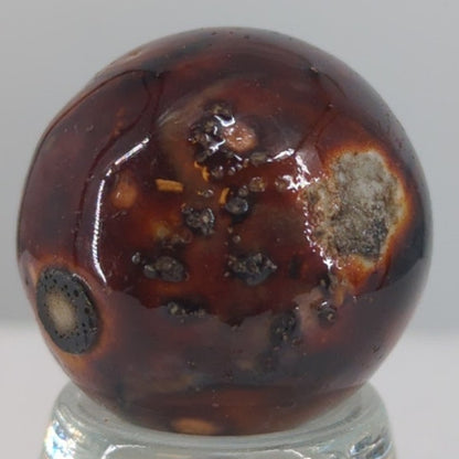Bennington or German Hand Ground Banded Carnelian Agate Stone Shooter Marble #BOXA4