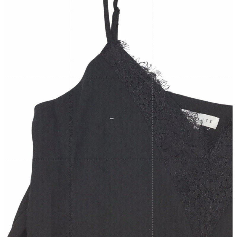 Socialite Lace Trim V-Neck Lined Camisole Size XL/Extra Large in Black NWT