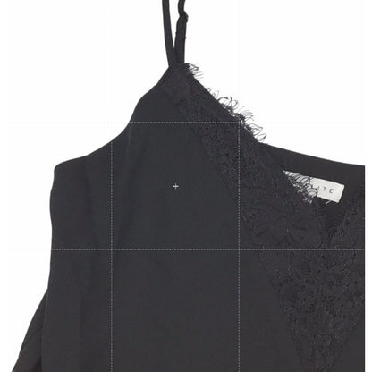 Socialite Lace Trim V-Neck Lined Camisole Size XL/Extra Large in Black NWT