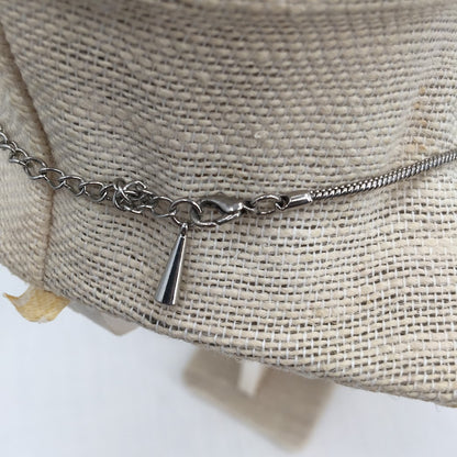 Vintage MCM brualist Necklace Sliding circle bar pendant Silver MODERNIST piece