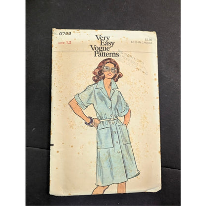 Vintage Pattern Sewing Crafts Hobby Vogue 8798 Size 12