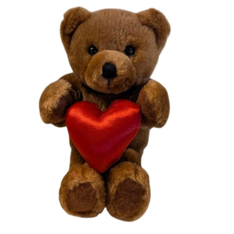 Stuffed Animal PLUSH teddy bear Russ Berrie No. 483 7.5" with Satin heart