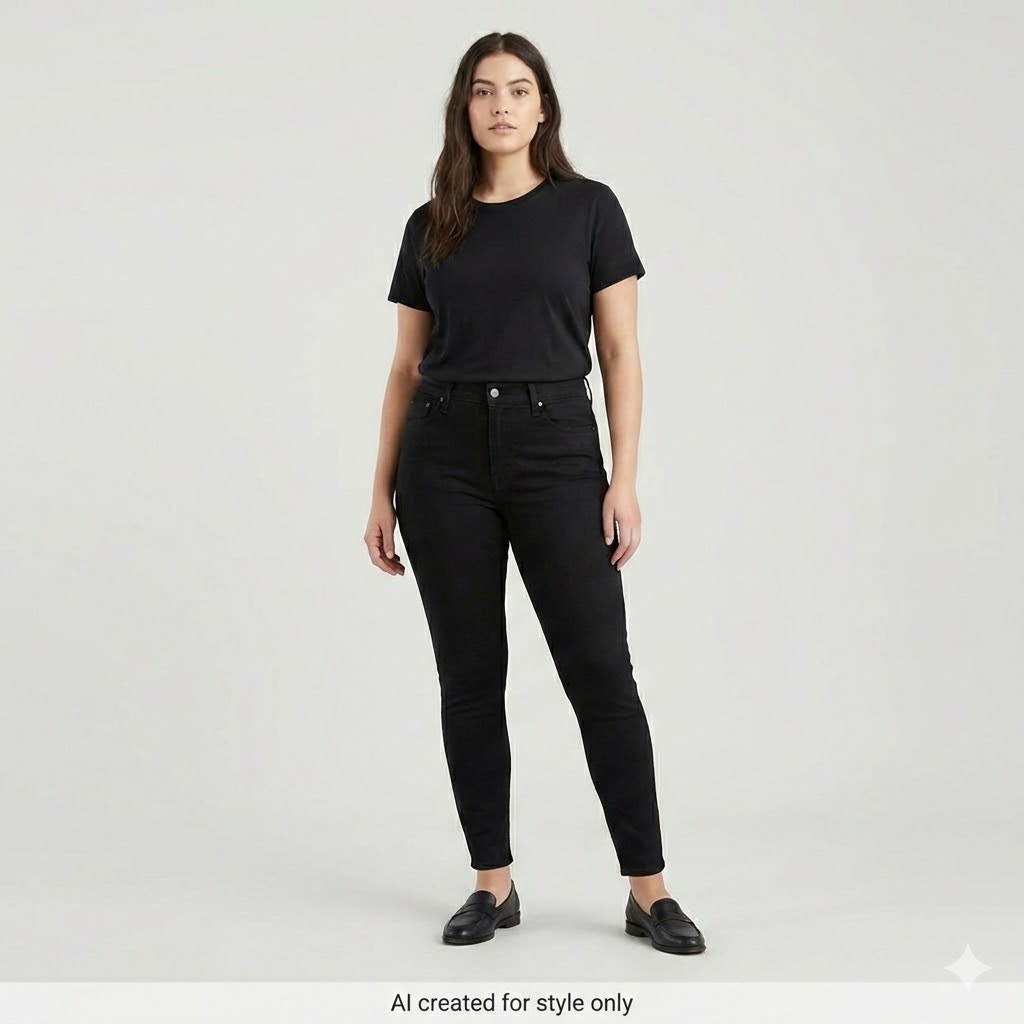 Levi's Slimming Skinny Jeans Black W 28" Inseam 30" Mid Rise Stretch New