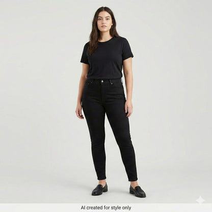 Levi's Slimming Skinny Jeans Black W 28" Inseam 30" Mid Rise Stretch New
