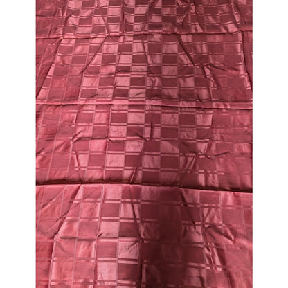 Vintage polyester BURGUNDY TABLECLOTH 58" X 99" rectanglular wOVEN squares