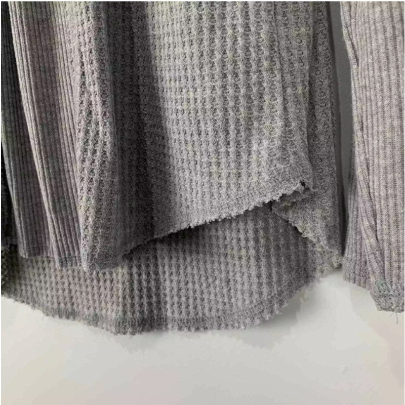 Gibsonlook High Low Heather Grey Long sleeve lightweight Top blouse Women Large
